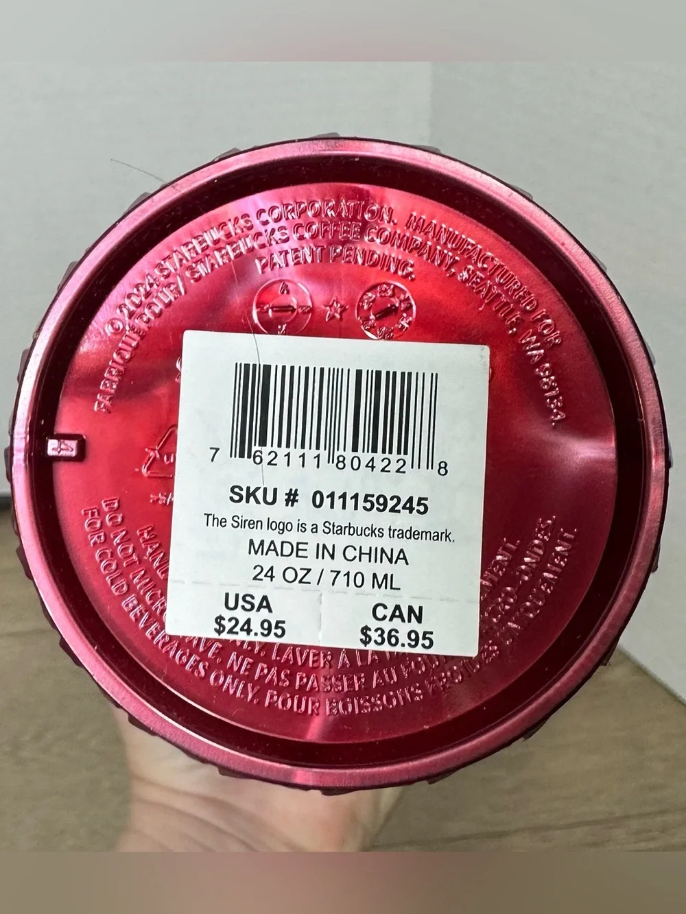 Starbucks Metallic Pearlized Red Chainlink Reusable Tumbler NWT